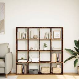 Berkfield Home Classic Book Cabinet Smoked Oak 137.5x29x137.5 cm Engineered Wood in Brown - thumbnail 1
