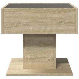Berkfield Home Coffee Table with LED Sonoma Oak 50x50x45 cm Engineered Wood in Brown - Size: 50 x 50 x 45 cm - thumbnail 6