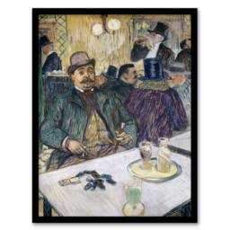 "Artery8 Monsieur Boileau at the Cafe Vintage Framed Wall Art Print Lautrec - Size: W12"" x H16""" - thumbnail 1