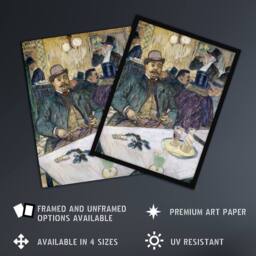 "Artery8 Monsieur Boileau at the Cafe Vintage Framed Wall Art Print Lautrec - Size: W12"" x H16""" - thumbnail 2