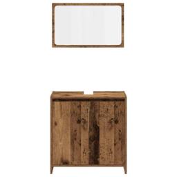Berkfield Home 4 Piece Bathroom Furniture Set Old Wood Engineered Wood in Brown - thumbnail 8