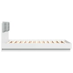 Berkfield Home Bed Frame without Mattress White 120x190 cm Small Double - thumbnail 5
