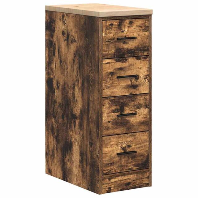 Berkfield Home Garage Storage Cabinet Smoked Oak 30x51x85 cm Solid Wood Pine in Brown - Size: 30 x 51 x 85 cm - image 1