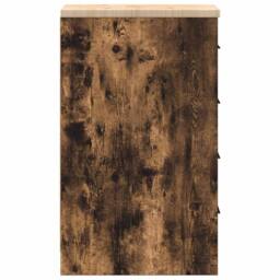 Berkfield Home Garage Storage Cabinet Smoked Oak 30x51x85 cm Solid Wood Pine in Brown - Size: 30 x 51 x 85 cm - thumbnail 7