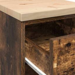 Berkfield Home Garage Storage Cabinet Smoked Oak 30x51x85 cm Solid Wood Pine in Brown - Size: 30 x 51 x 85 cm - thumbnail 9