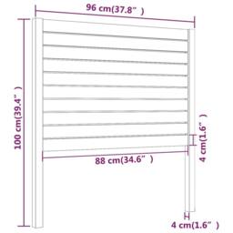 Berkfield Home Beautiful Bed Headboard White 96x4x100 cm Solid Wood Pine - Size: 96 x 4 x 100 cm - thumbnail 6