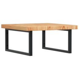 Berkfield Home Basin Shelf Wall Mounted Steel & Solid Wood Oak in Brown - thumbnail 2