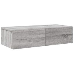 Berkfield Home Wall Shelf with Drawers Grey Sonoma 60x26.5x15 cm Engineered Wood - thumbnail 2