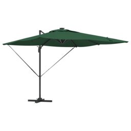 Berkfield Home Cantilever Roma Parasol with LEDs - Green, 286 x 285 x 270 cm Aluminium in Green - thumbnail 2