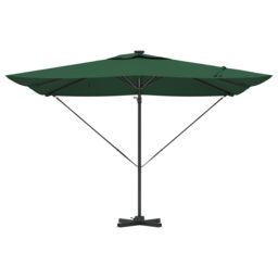 Berkfield Home Cantilever Roma Parasol with LEDs - Green, 286 x 285 x 270 cm Aluminium in Green - thumbnail 5