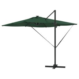 Berkfield Home Cantilever Roma Parasol with LEDs - Green, 286 x 285 x 270 cm Aluminium in Green - thumbnail 7