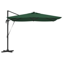 Berkfield Home Cantilever Roma Parasol with LEDs - Green, 286 x 285 x 270 cm Aluminium in Green - thumbnail 6
