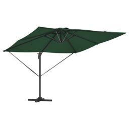 Berkfield Home Cantilever Roma Parasol with LEDs - Green, 286 x 285 x 270 cm Aluminium in Green - thumbnail 4