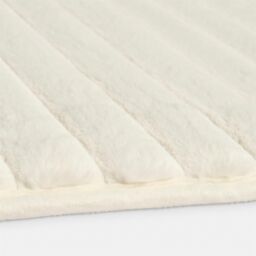 OHS Faux Fur Rug Ribbed Mat Luxury Carpet Anti Slip Runner in Cream - Size: 120 cm x 170 cm - thumbnail 4