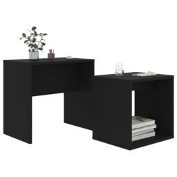 Berkfield Home Coffee Table Set Black 48x30x45 cm Engineered Wood - Size: 48 x 30 x 45 cm - thumbnail 3