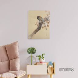 "Artery8 Pheasant On Cherry Blossom Branch Canvas Wall Art Print Koson in Beige - Size: W18"" x H24""" - thumbnail 3