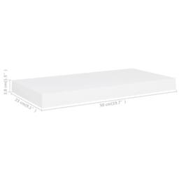 Berkfield Home Floating Wall Shelves 2 pcs White 50x23x3.8 cm MDF - thumbnail 8