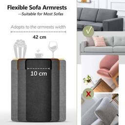 KORVIXA Foldable Wooden Sofa Arm Tray in Natural - thumbnail 5
