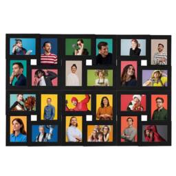 Berkfield Home Collage Photo Frame for 24x(13x18 cm) Picture Black MDF - Size: 13x18 cm