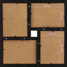 Berkfield Home Collage Photo Frame for 24x(13x18 cm) Picture Black MDF - Size: 13x18 cm - thumbnail 6