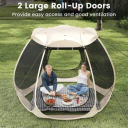 Costway 310 X 270 CM Pop UP Screen House Foldable Outdoor Camping Tent Gazebo - thumbnail 7