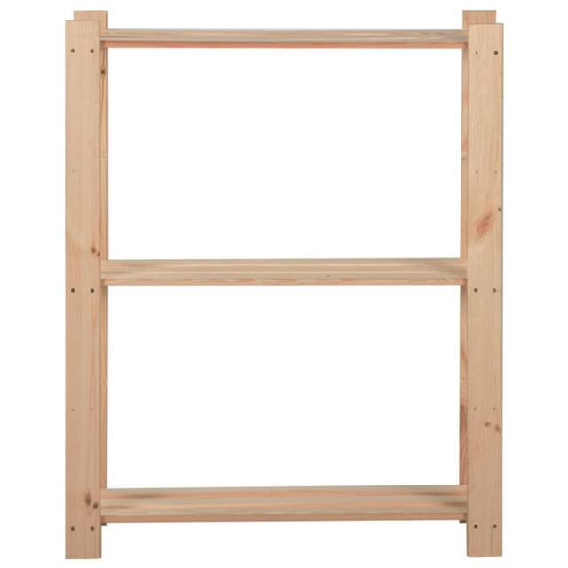 Berkfield Home 3-Tier Storage Rack 60x28.5x90 cm Solid Pinewood in Natural - image 1
