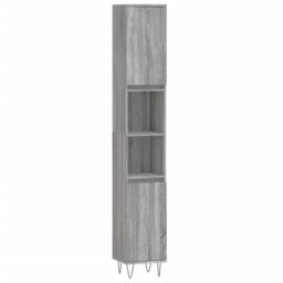Berkfield Home Modern 3 Piece Bathroom Furniture Set Grey Sonoma Engineered Wood - thumbnail 5