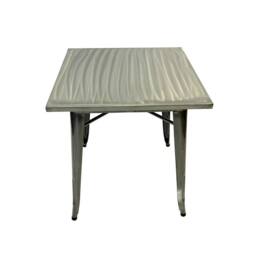 PAWNORA Metal Bistro Tables Cafe Tables in Metallic Silver