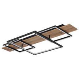 Netlighting Vanni 95x40cm Semi Flush Ceiling Light Matt Black 3x LED 3000K - Size: 95x40 cm - thumbnail 2