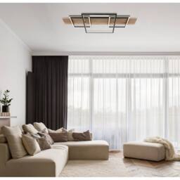 Netlighting Vanni 95x40cm Semi Flush Ceiling Light Matt Black 3x LED 3000K - Size: 95x40 cm - thumbnail 6