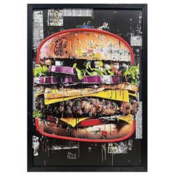 HOME LUXE INTERIOR Cheeseburger Neon LED Wall Art - 40x60cm Pop Art Kitchen USB - Size: 40x60 cm - thumbnail 7