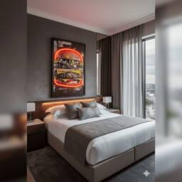 HOME LUXE INTERIOR Cheeseburger Neon LED Wall Art - 40x60cm Pop Art Kitchen USB - Size: 40x60 cm - thumbnail 4