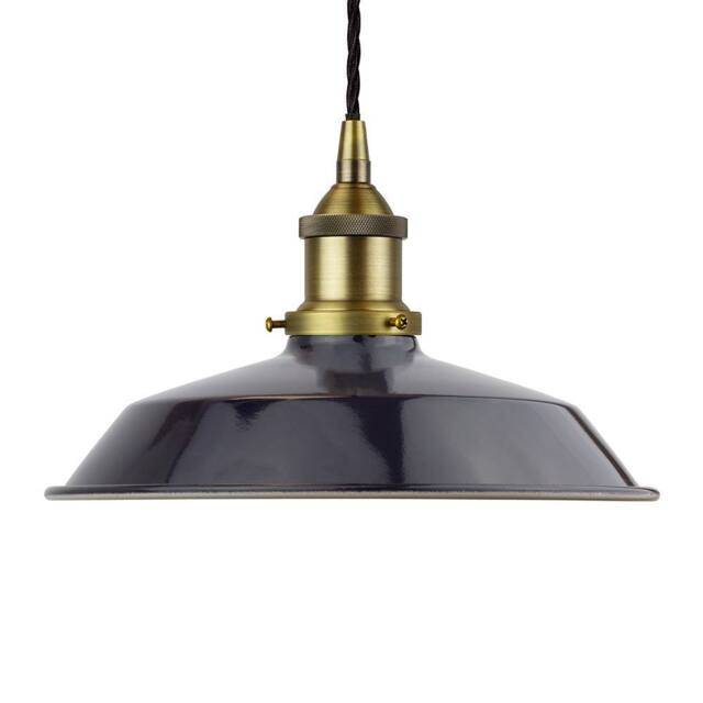SE Home Navy Blue Small Trinity Metal Pendant Light - Matt Antique Brass - image 1