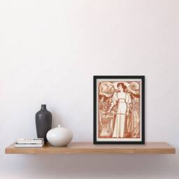 Artery8 Jan Toorop Framed Wall Art Print Work for Women Exhibition Poster in Brown - Size: A4 - thumbnail 2