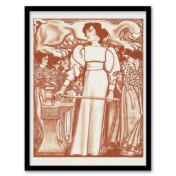 Artery8 Jan Toorop Framed Wall Art Print Work for Women Exhibition Poster in Brown - Size: A4 - thumbnail 1