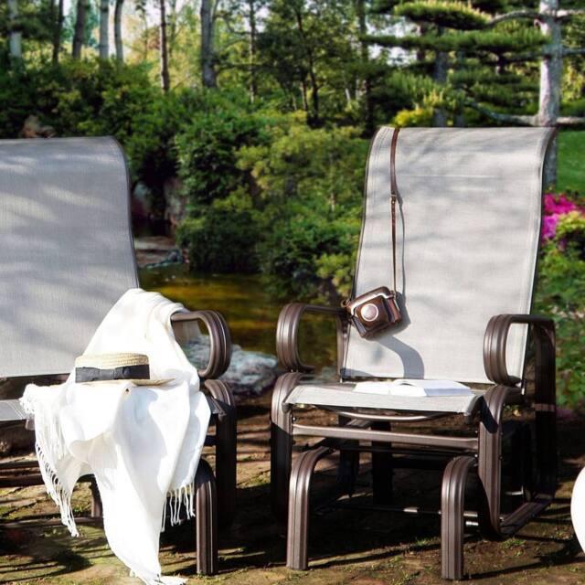 Wyld and Coco Brown Outdoor Rocking Chair - Powder-Coated Aluminium Frame - image 1