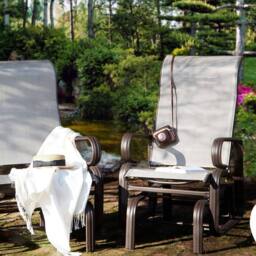 Wyld and Coco Brown Outdoor Rocking Chair - Powder-Coated Aluminium Frame