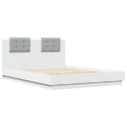 Berkfield Home Bed Frame with LED without Mattress White 120x200 cm - Size: Small Double - thumbnail 3