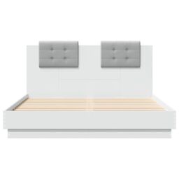Berkfield Home Bed Frame with LED without Mattress White 120x200 cm - Size: Small Double - thumbnail 6