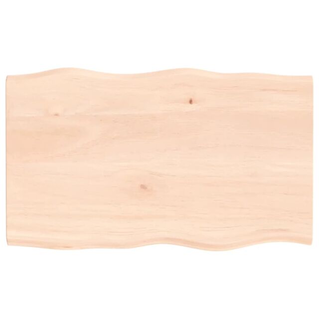 Berkfield Home Table Top 100x60x2 cm Untreated Solid Wood Oak Live Edge in Brown - Size: 100 x 60 x 2 cm - image 1