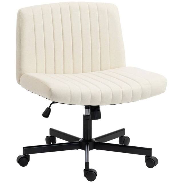 KORVIXA Armless Office Chair with Wheels in Cream - Size: 100 cm x 100 cm - image 1