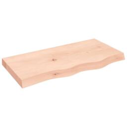Berkfield Home Table Top 80x40x(2-6) cm Untreated Solid Wood Oak in Natural - thumbnail 1