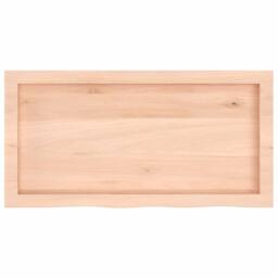 Berkfield Home Table Top 80x40x(2-6) cm Untreated Solid Wood Oak in Natural - thumbnail 4