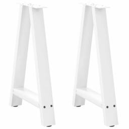 Berkfield Home Modern Coffee Table Legs A-Shaped 2 pcs White¬†60x(72-73) cm Steel in White - thumbnail 2