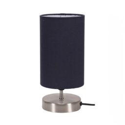 ValueLights Francis Brushed Chrome Dimmable Touch Table Lamps with Fabric Shade in Navy - thumbnail 8