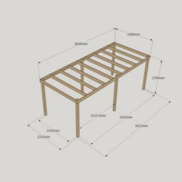 Rutland County Garden Furniture Ltd Garden Pergola 6 Posts - Wood - L240 x W660 x H270 cm - Rustic Brown in Light Green - thumbnail 5