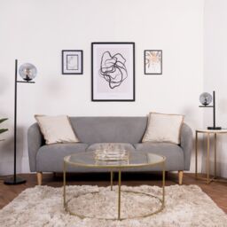 ValueLights Clarke Matt Black Floor Lamp - thumbnail 1