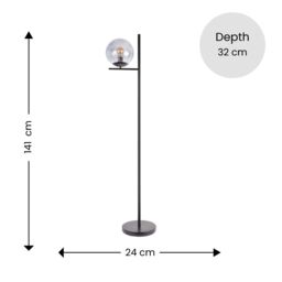 ValueLights Clarke Matt Black Floor Lamp - thumbnail 4