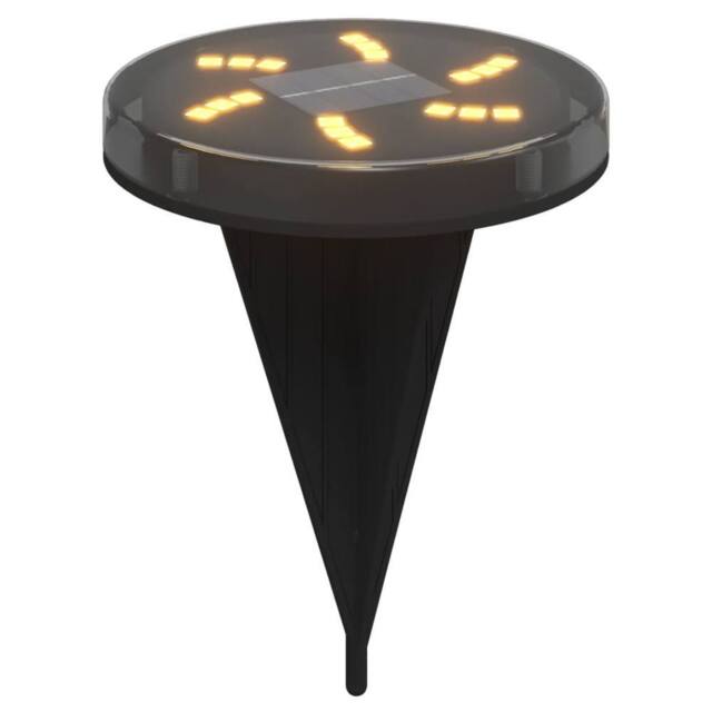 Berkfield Home Solar Ground Lights with Ground Spikes Outdoor 12 pcs Warm White in Black - image 1