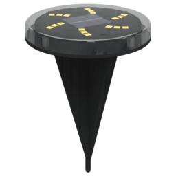 Berkfield Home Solar Ground Lights with Ground Spikes Outdoor 12 pcs Warm White in Black - thumbnail 4